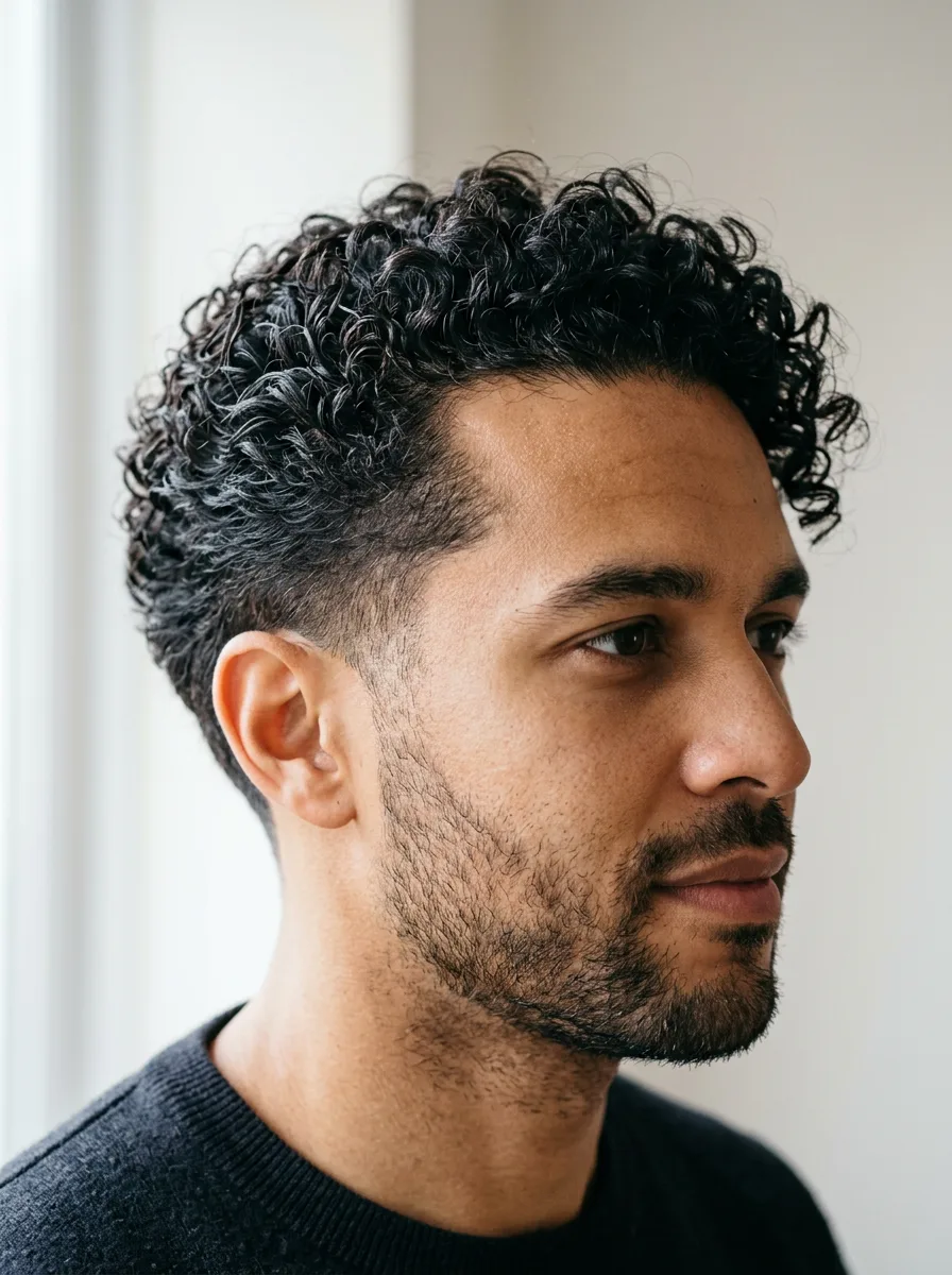 23. Curly Top Comb Over