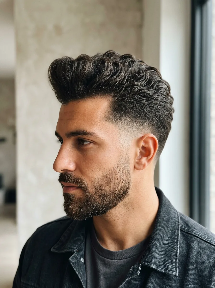 14. Voluminous Pompadour Faux Hawk