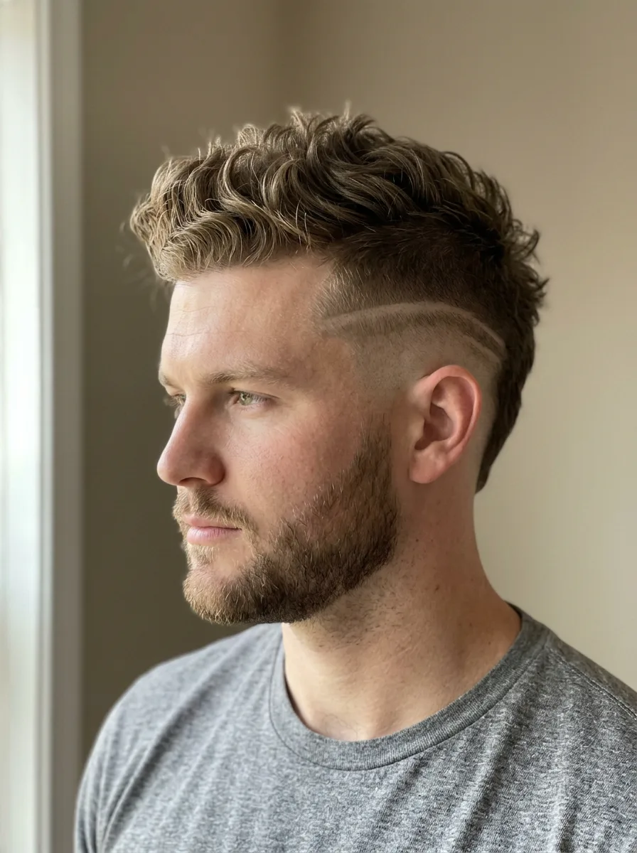18. Faux Hawk with Shaved Lines