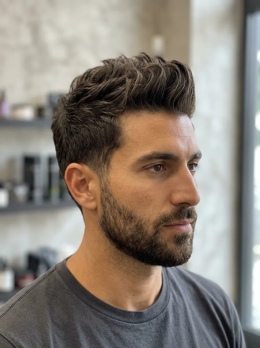 19. Matte Textured Faux Hawk Style
