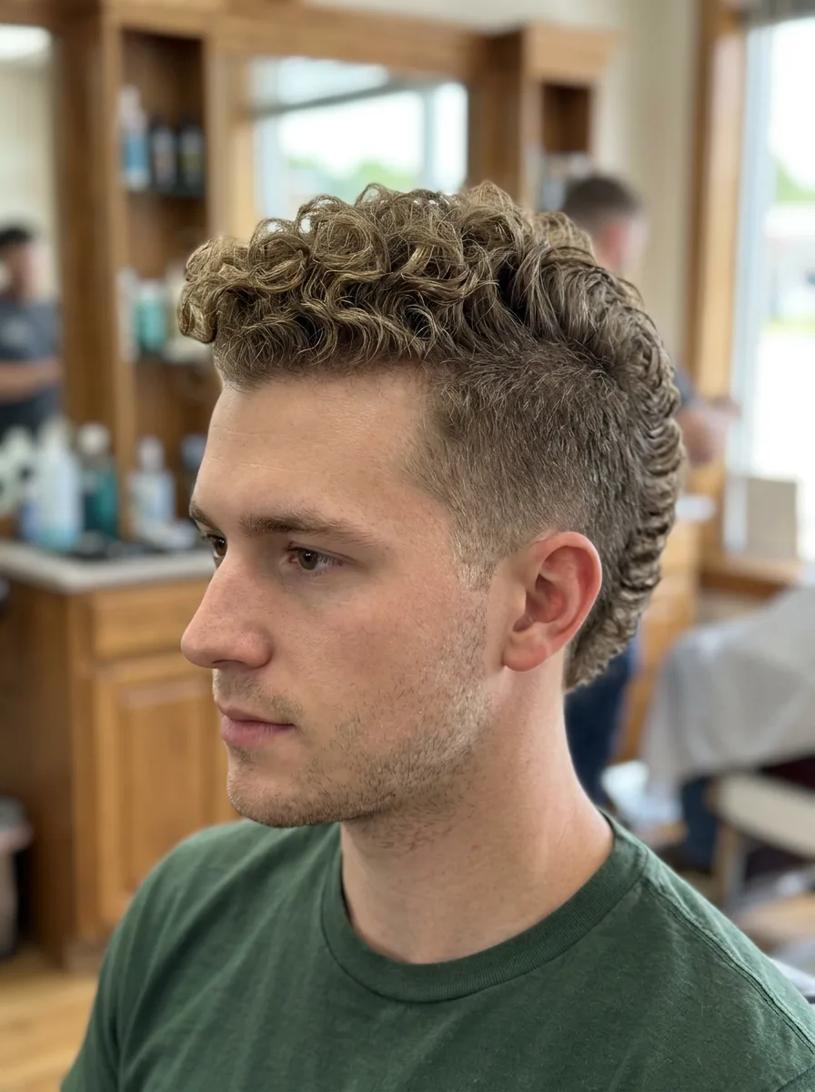 7. Curly Hair Faux Hawk