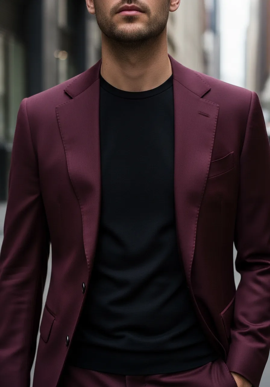 27. Black Crew Burgundy Tailoring