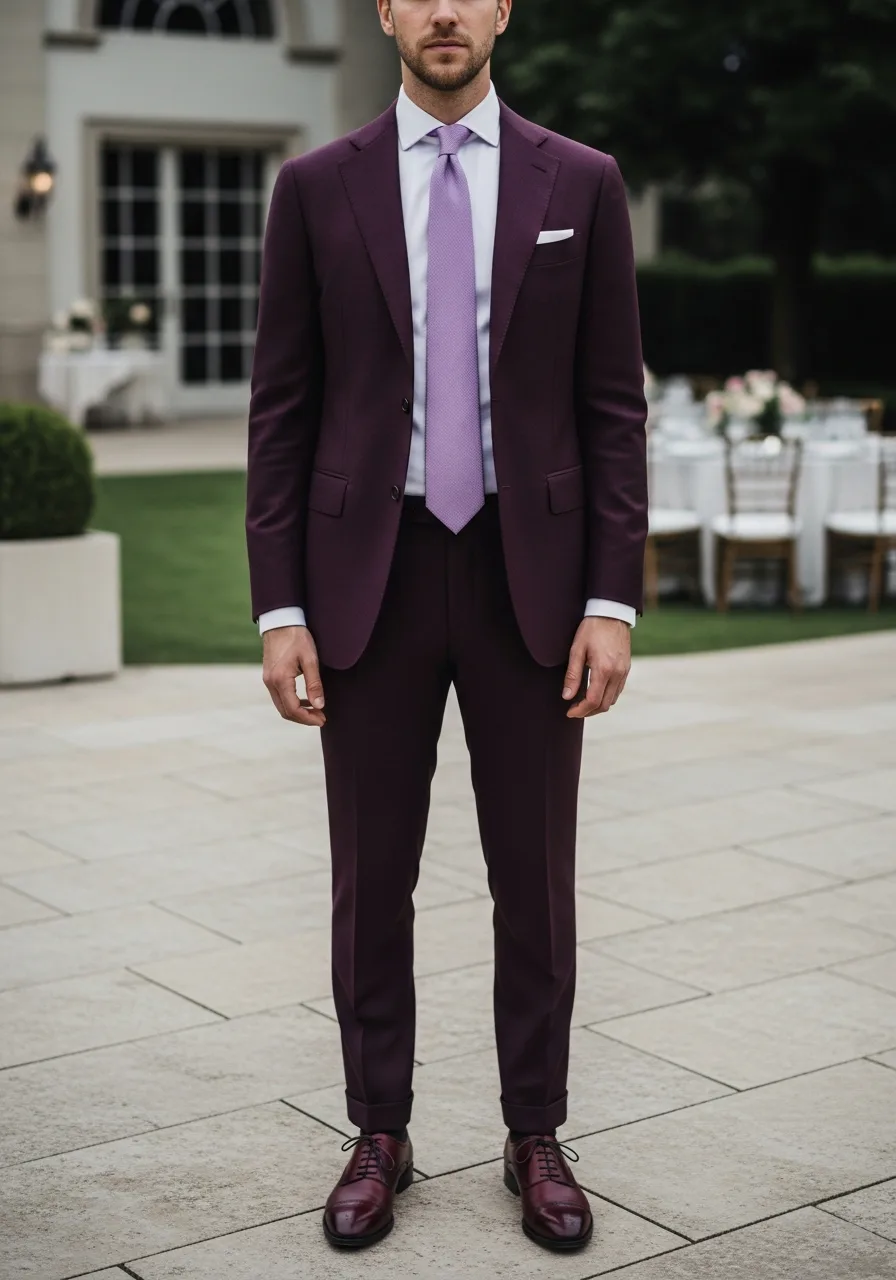 28. Lavender Silk on Deep Burgundy