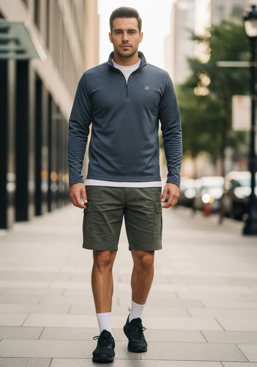 12. Quarter-Zip Pullover and Cargoes