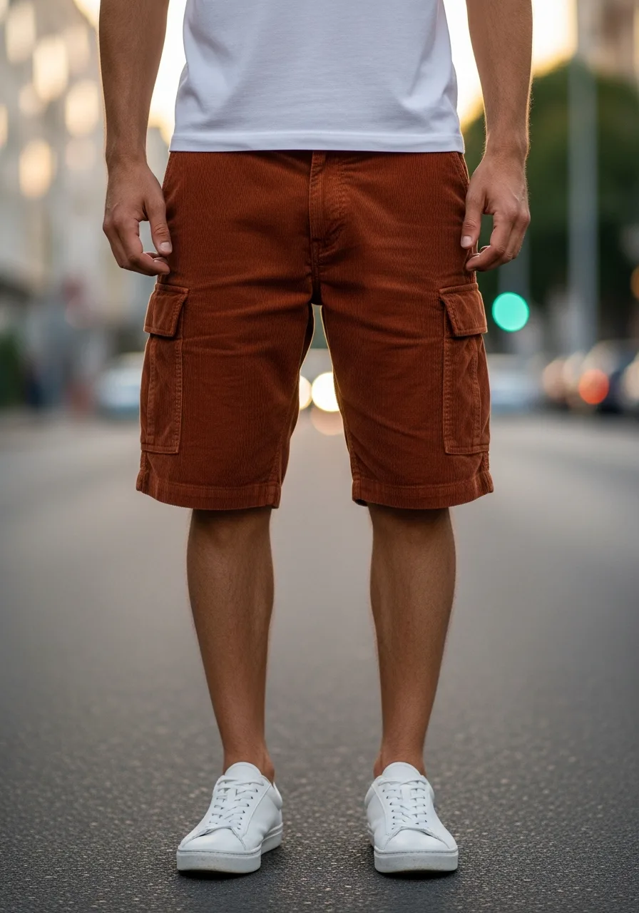 38. Corduroy Cargo Shorts Outfit