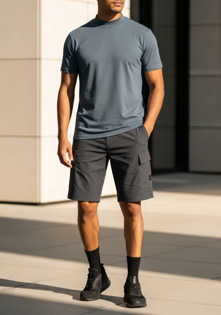 43. Mock Neck Technical Cargo Style