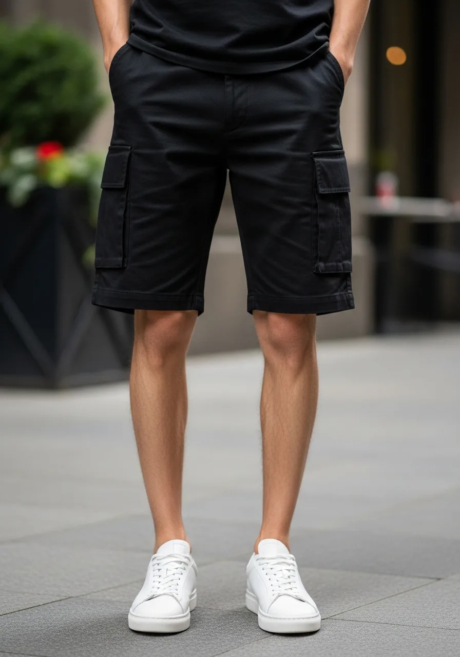 5. Black Cargoes with White Sneakers
