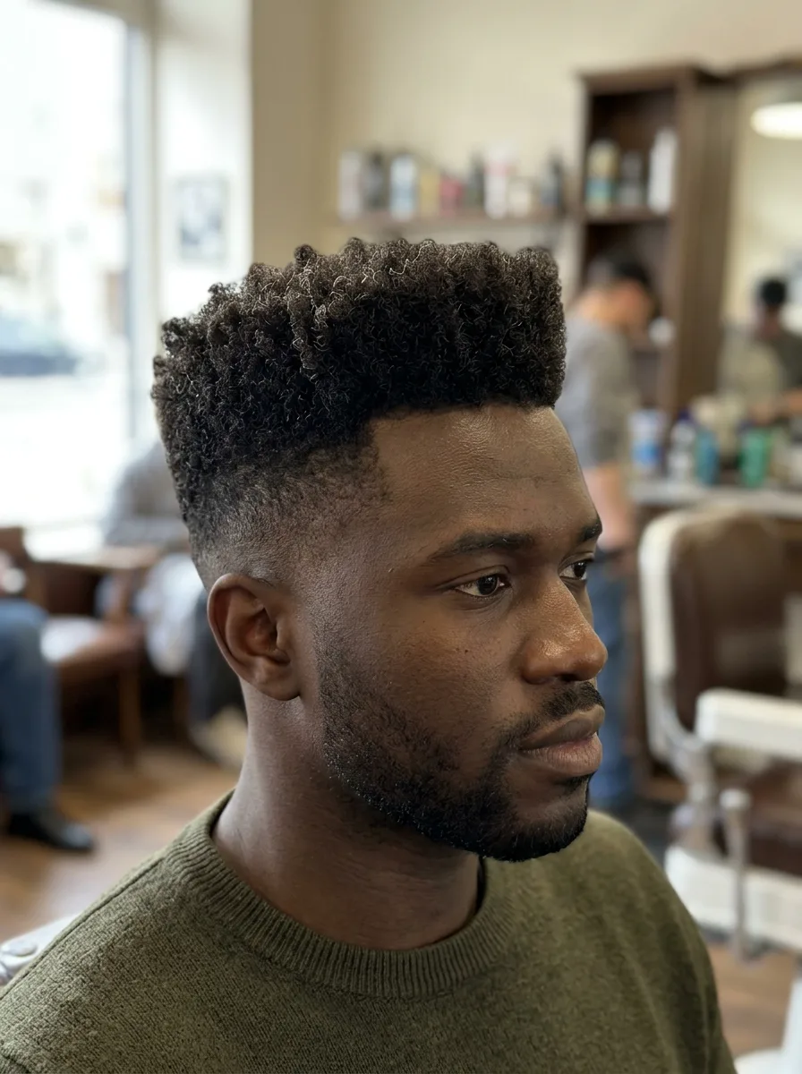 10. High Top Curly Fade