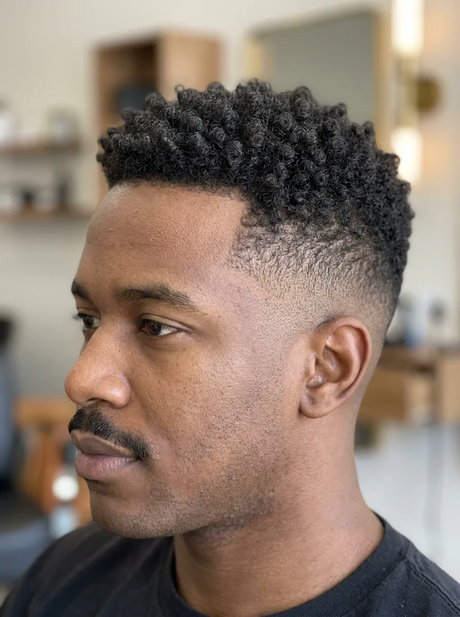 17. Skin Fade with Tight Curls