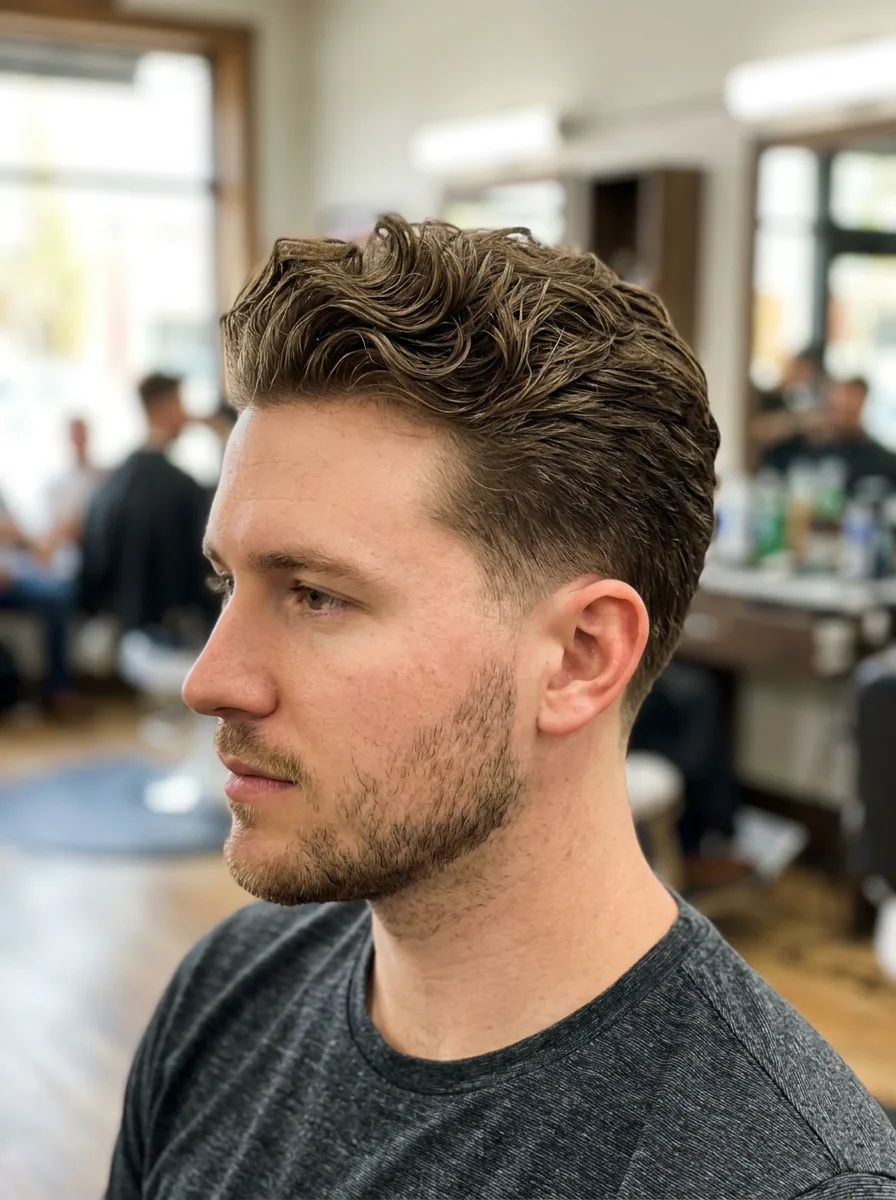 2. Mid Taper Curly Quiff