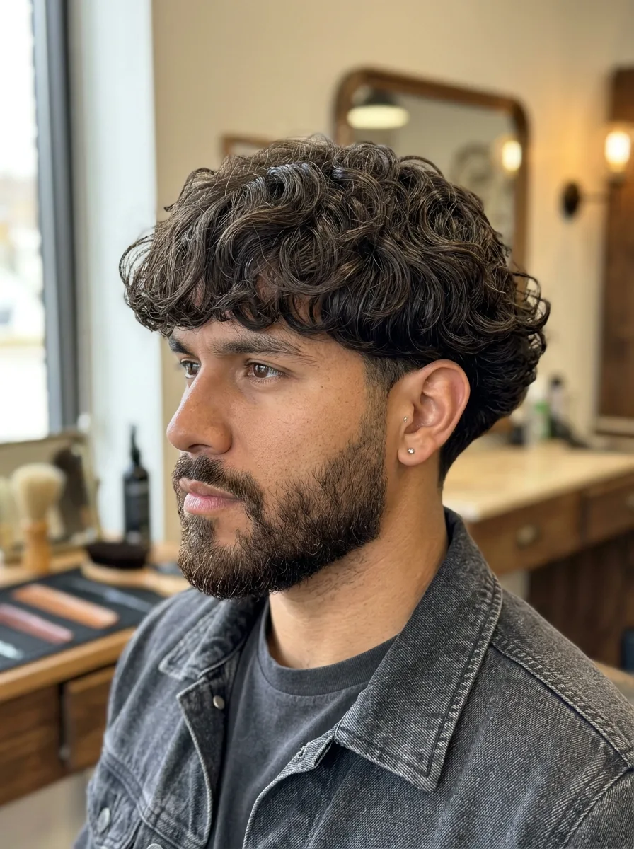 23. Modern Bowl Cut for Curls