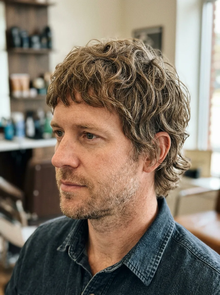 28. Curly French Crop with Fade