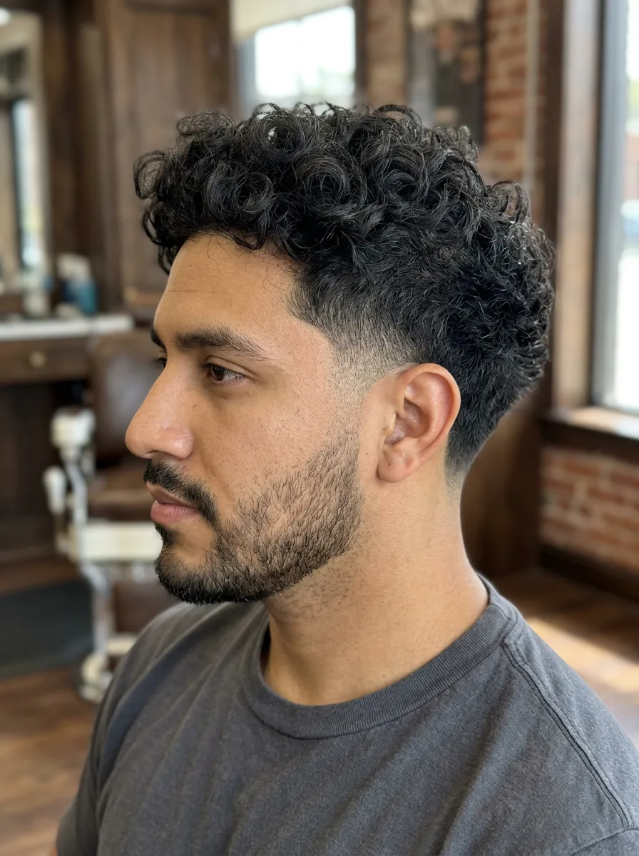3. Drop Fade with Curls