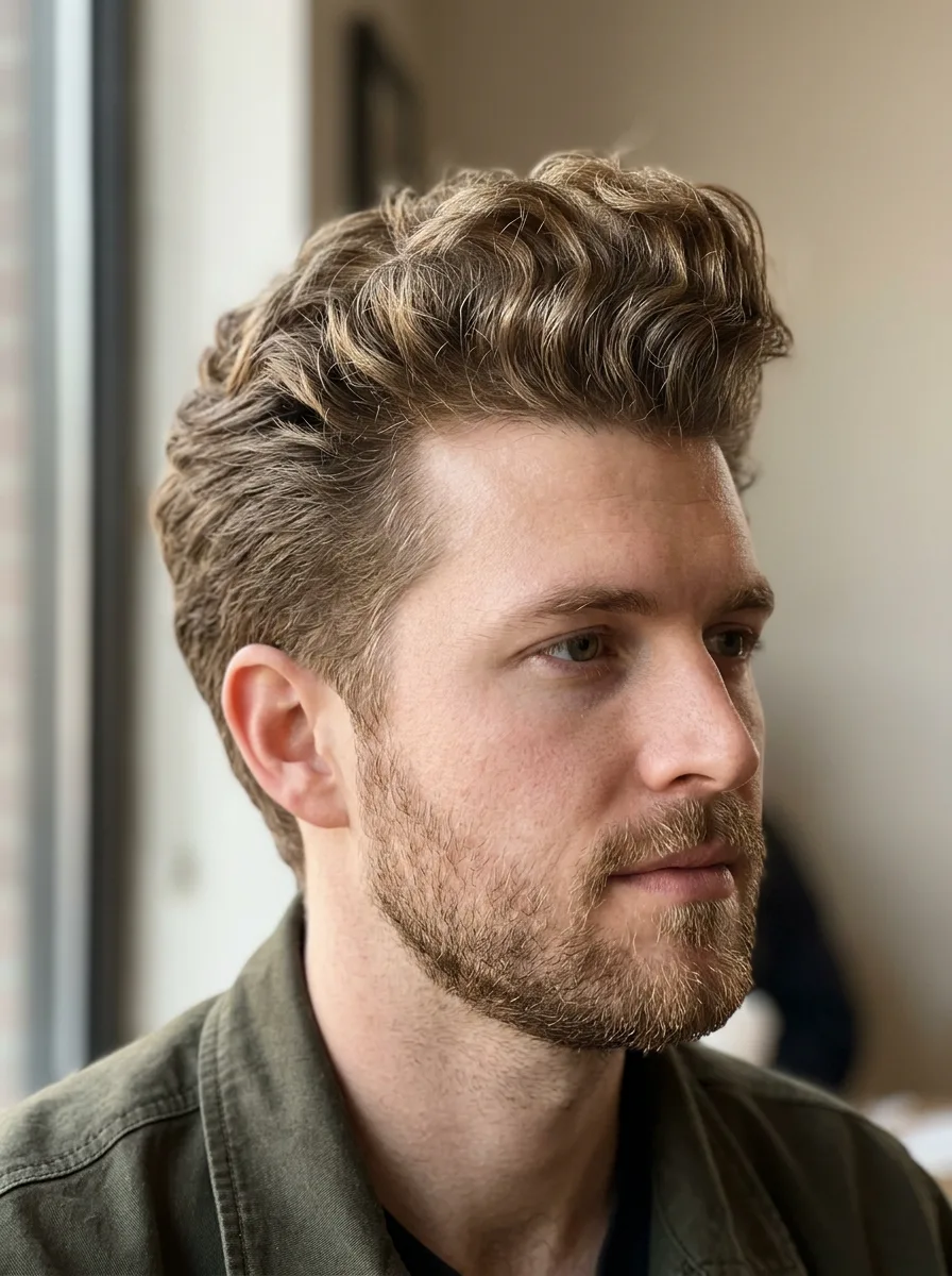 32. High Volume Curly Quiff