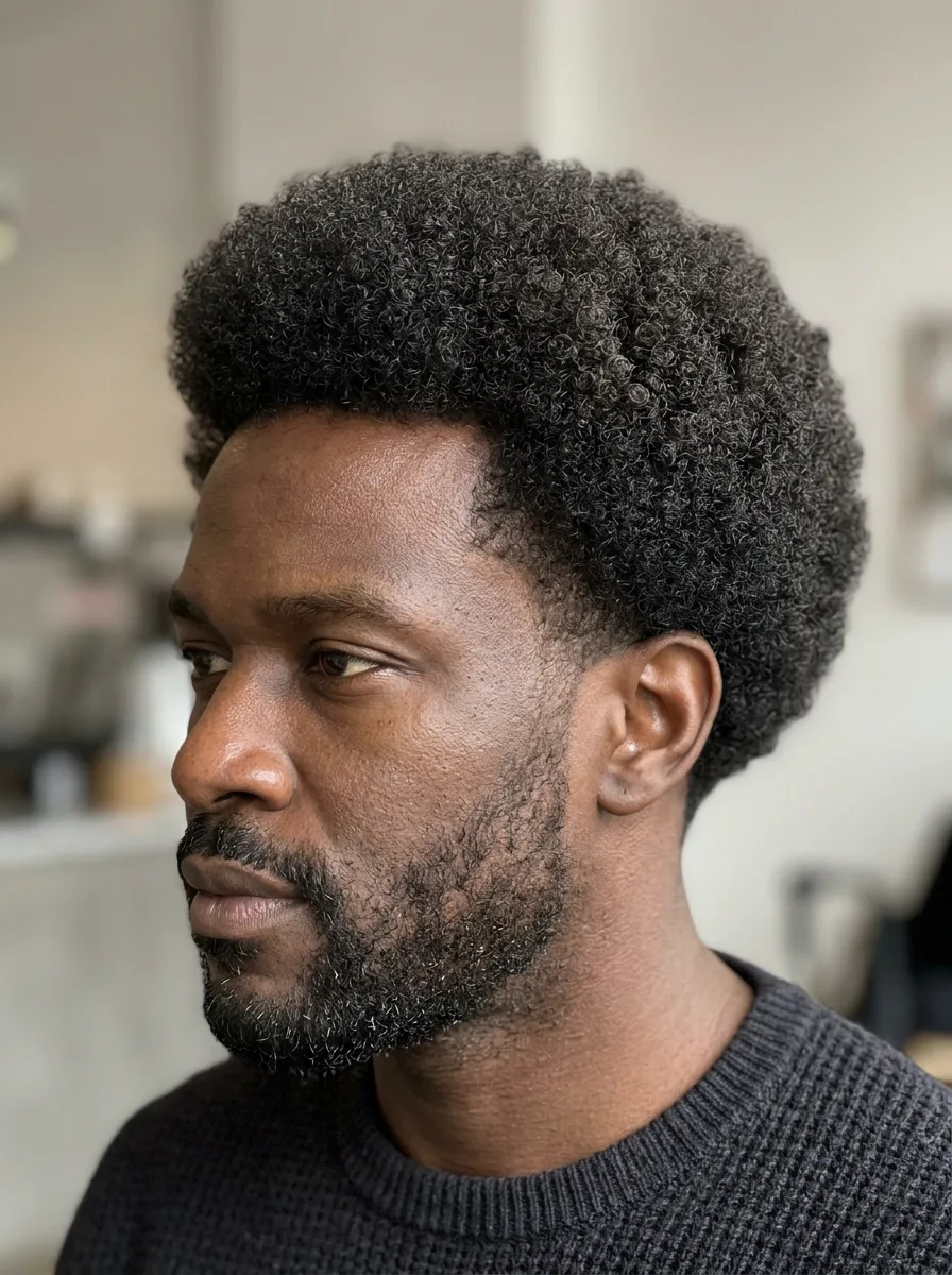 7. Tapered Curly Afro
