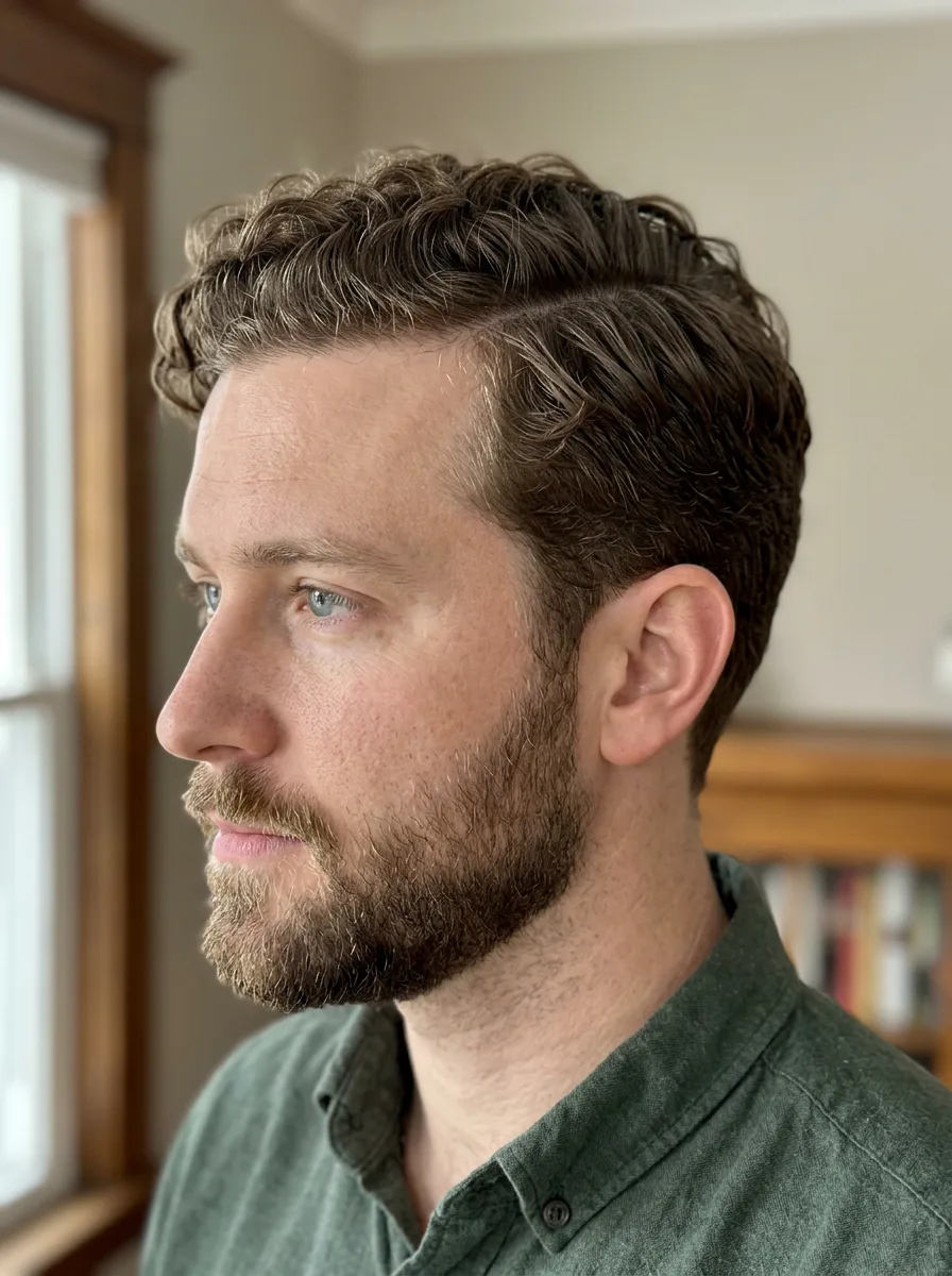 8. Curly Side Part