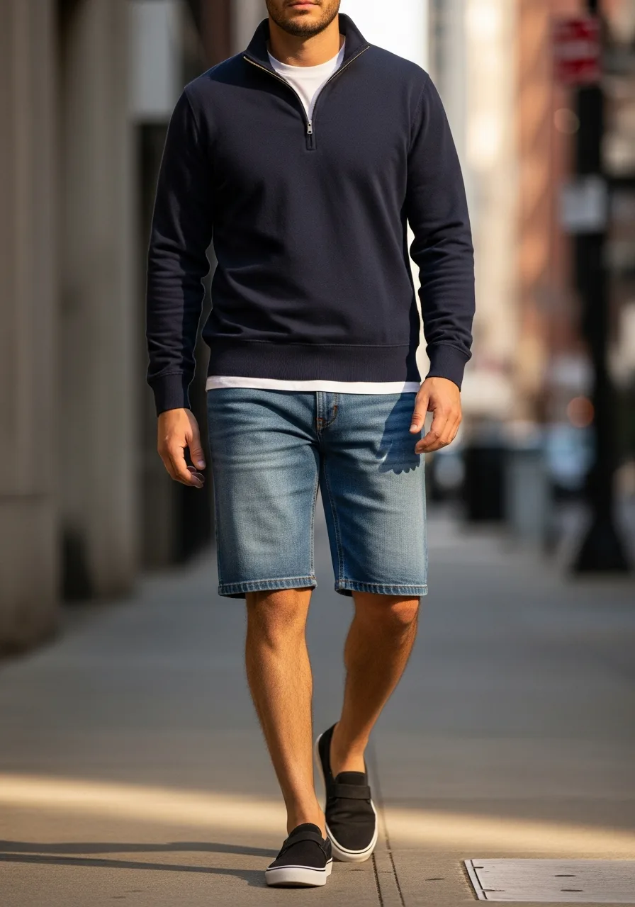 11. Quarter-Zip Pullover and Bermudas