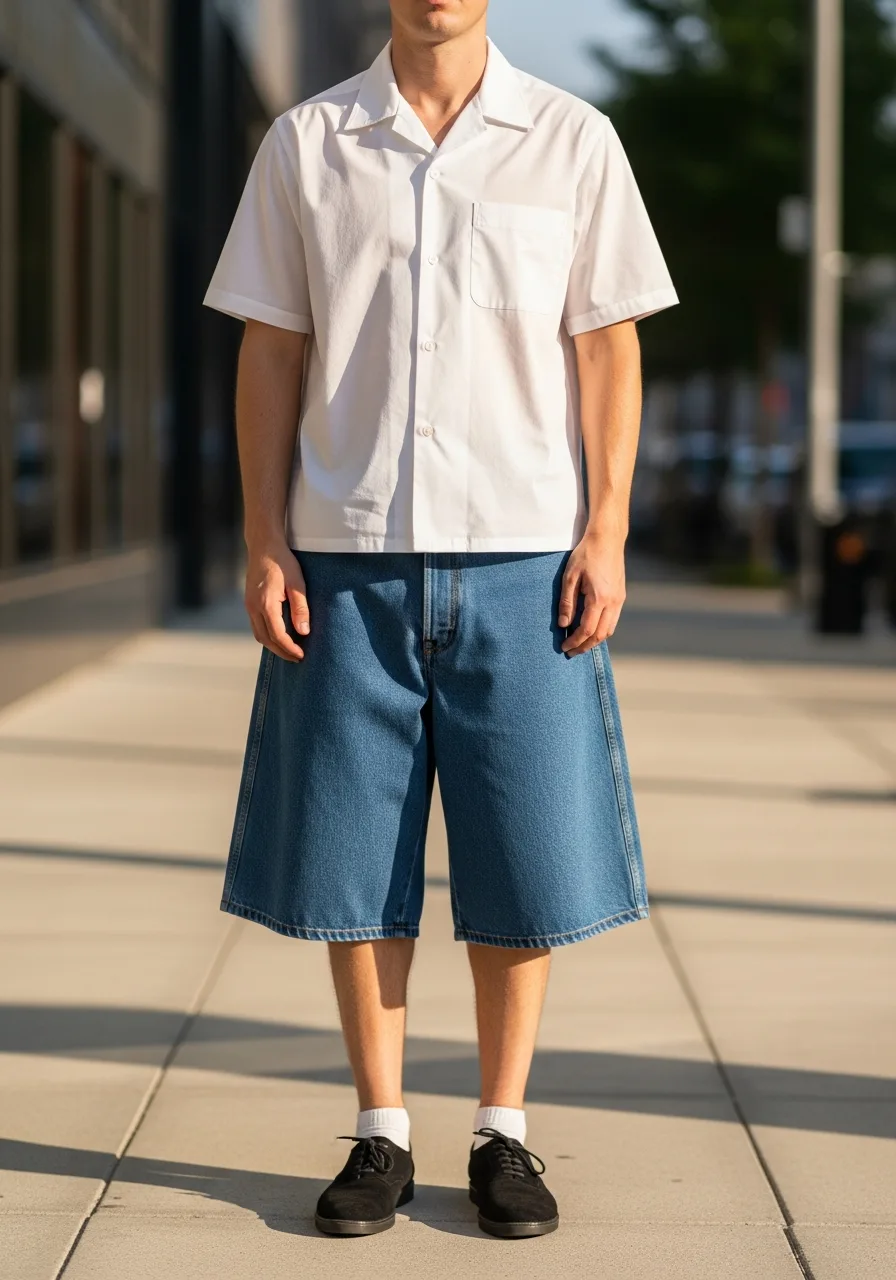 21. Bowling Shirt with Denim Bermudas