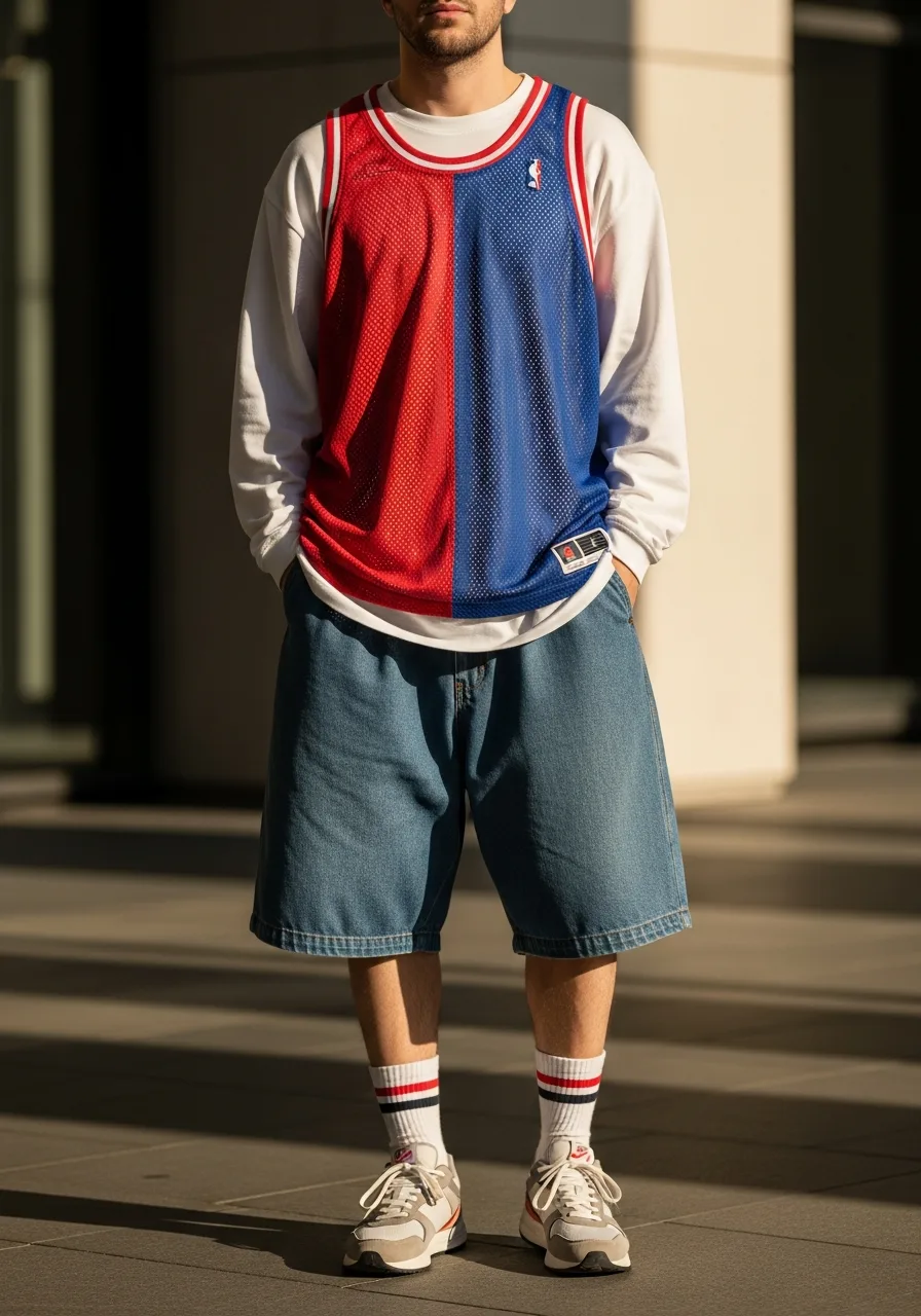 5. Vintage Sports Jersey Bermuda Look