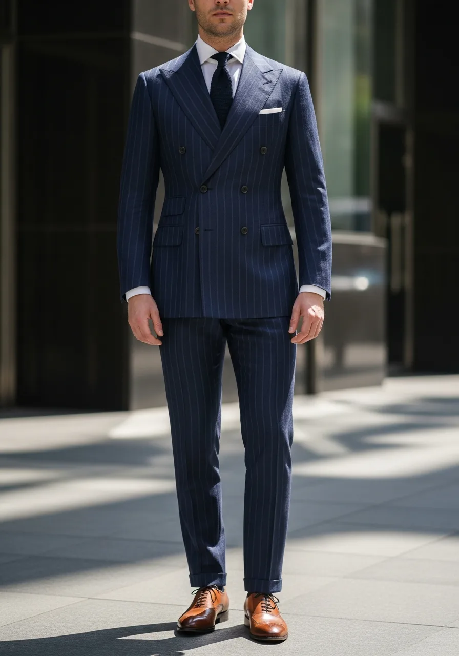 16. Navy Chalk Stripe Suit