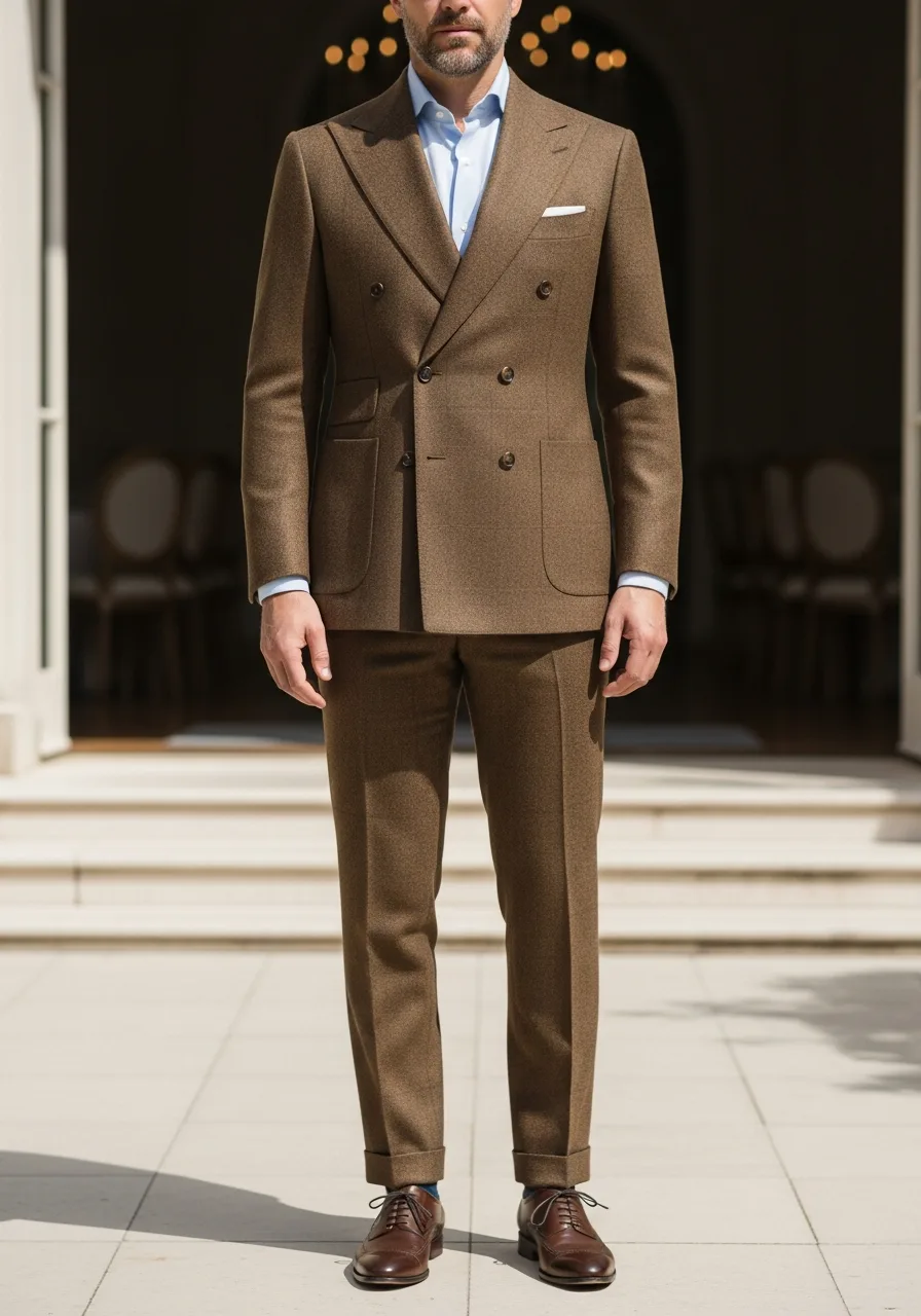 17. Tobacco Brown Flannel Suit