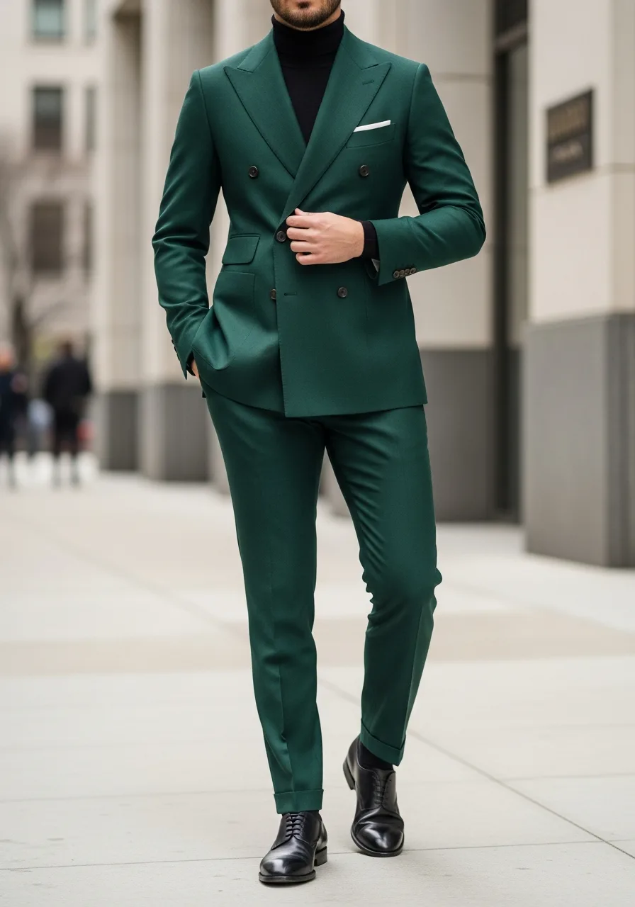 21. Emerald Wool Double Breasted Suit