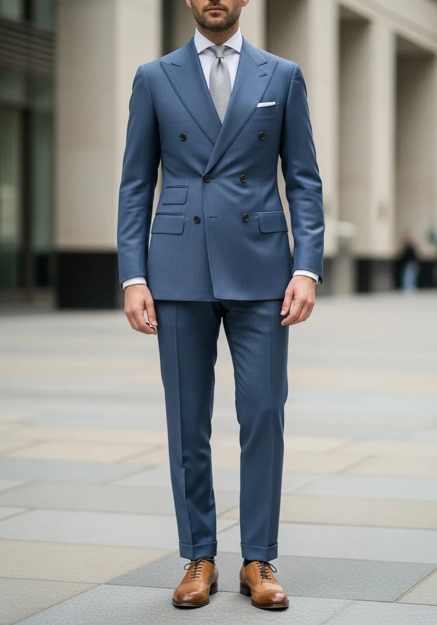 23. Slate Blue Sharkskin Suit