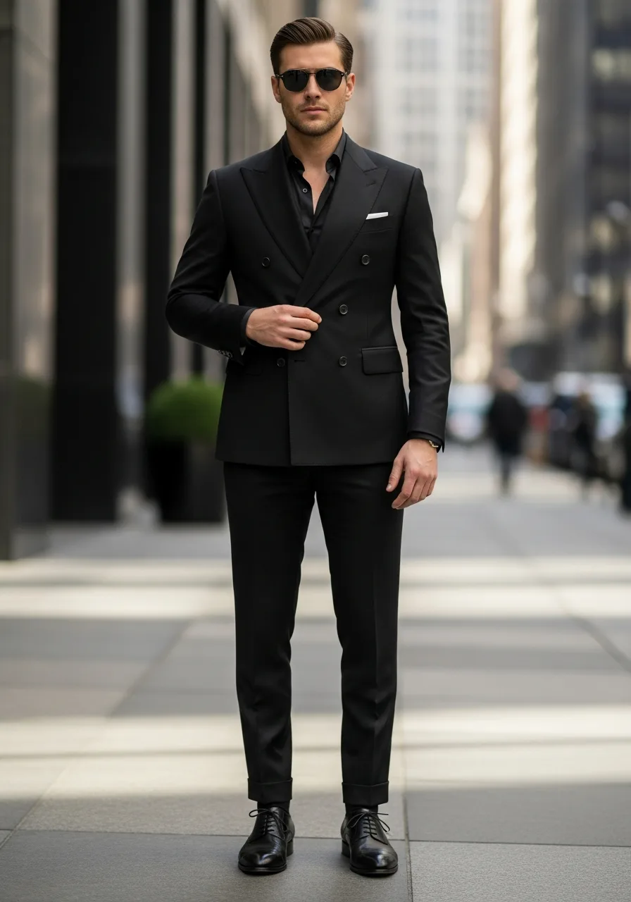 6. Black Monochromatic Suit