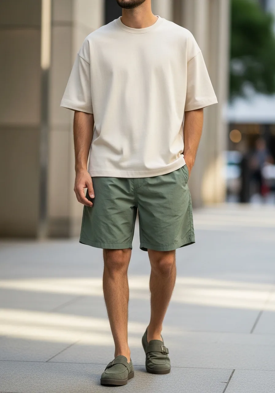 11. Sage Nylon Utility Streetwear Look