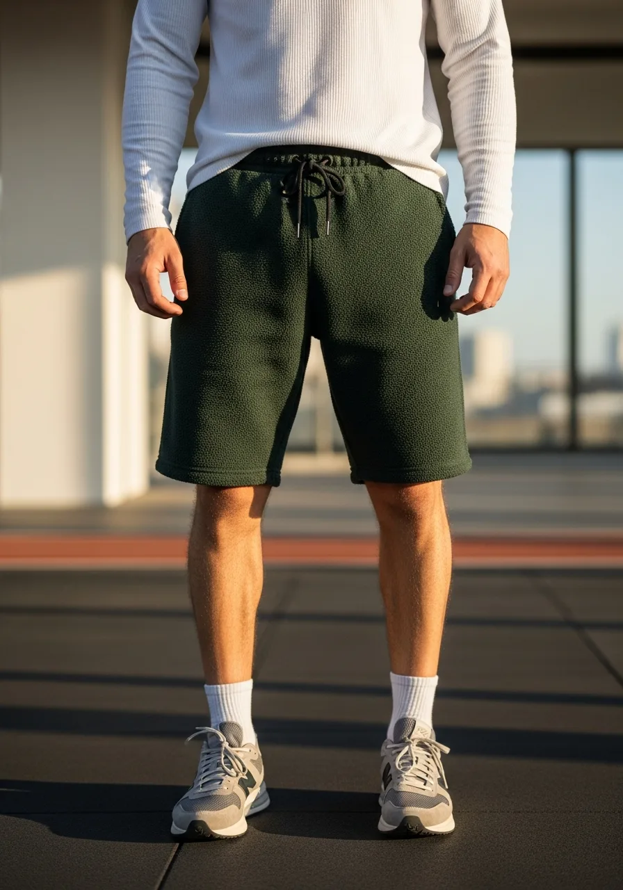 22. Dark Green Sweats, White Long-Sleeve