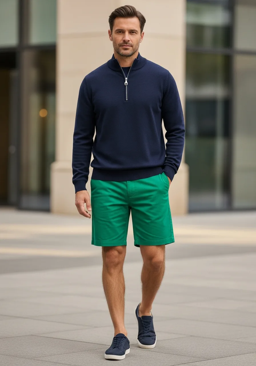 35. Emerald Shorts, Navy Quarter-Zip