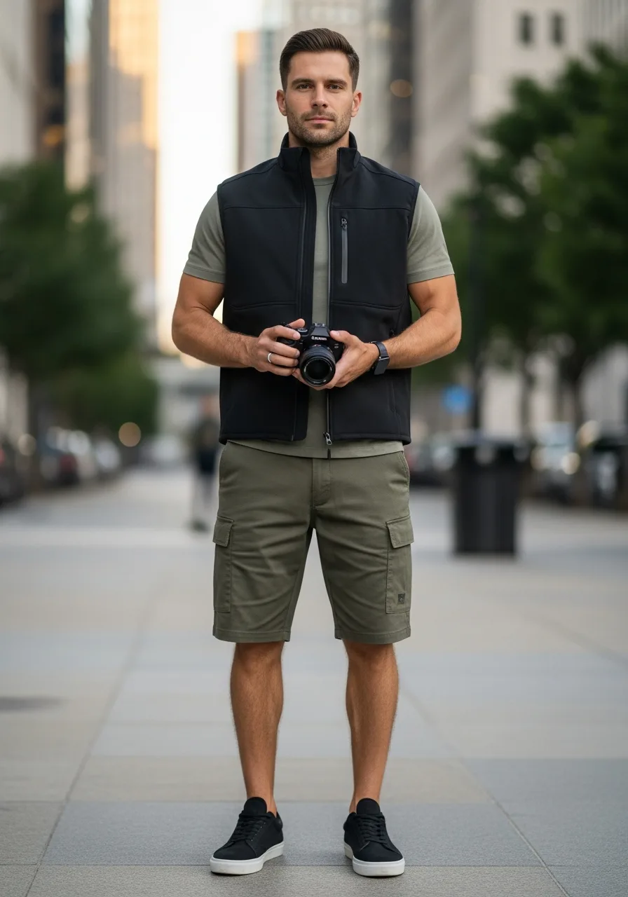 40. Urban Tech Olive Cargo Shorts