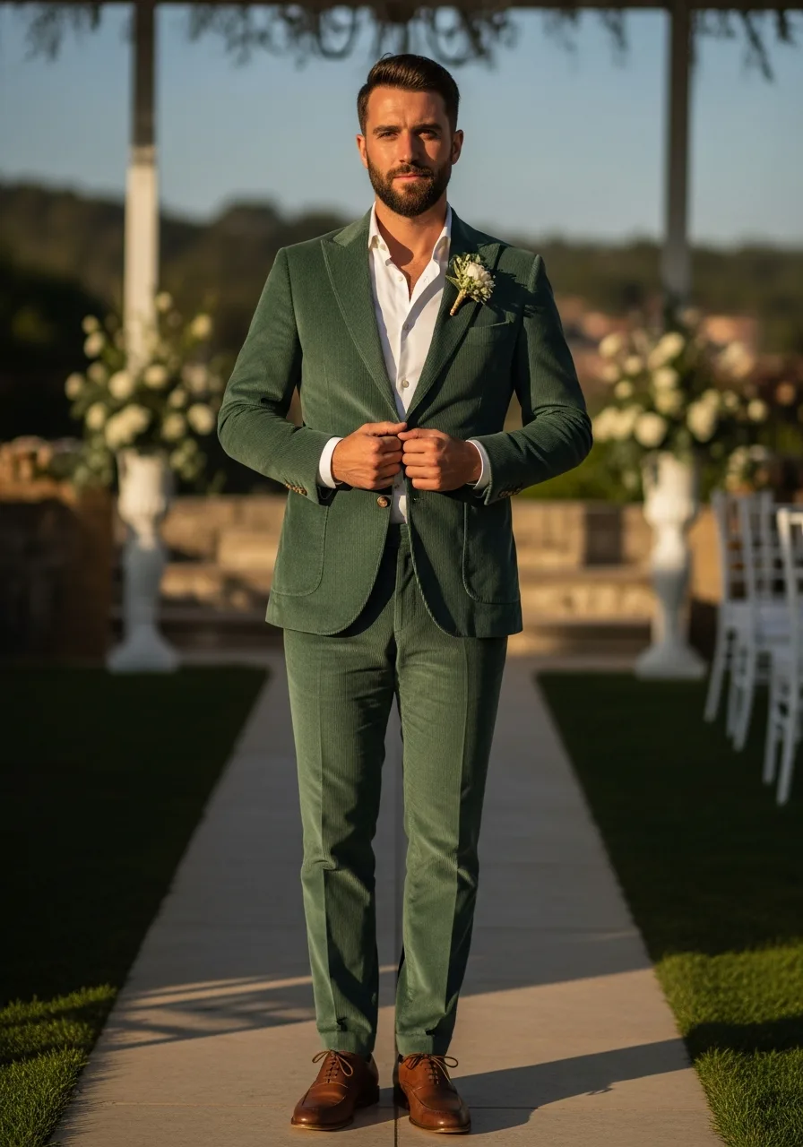 11. Pine Green Corduroy Suit
