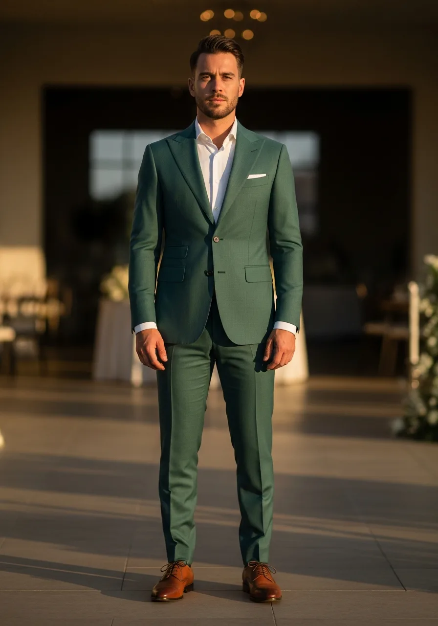 14. Jade Green Peak Lapel