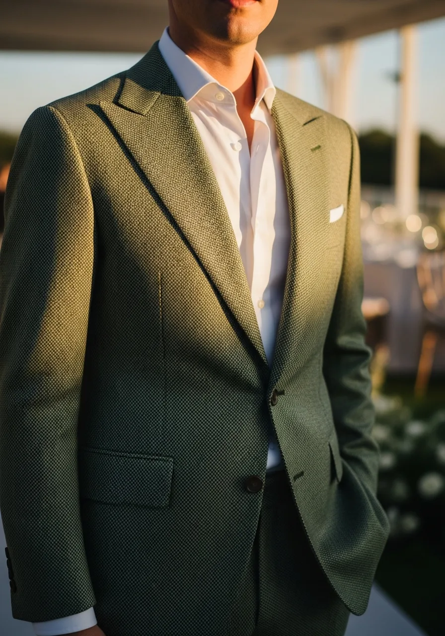 16. Fern Green Herringbone Suit