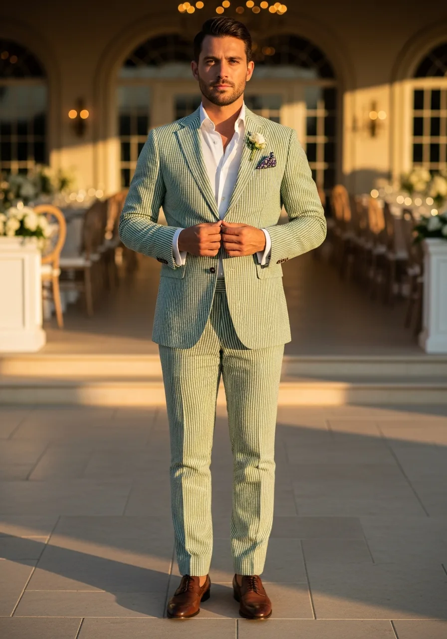 20. Antique Green Seersucker Suit
