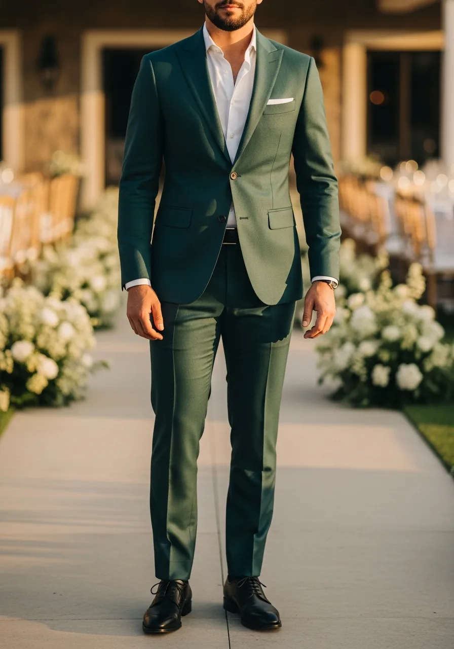 21. Cedar Green Sharkskin Suit