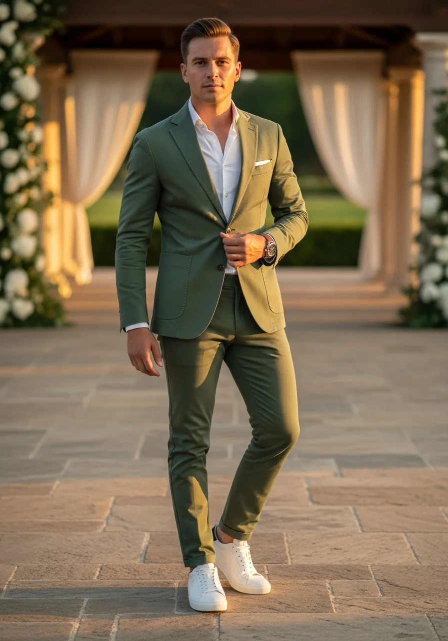 24. Artichoke Green Chino Suit