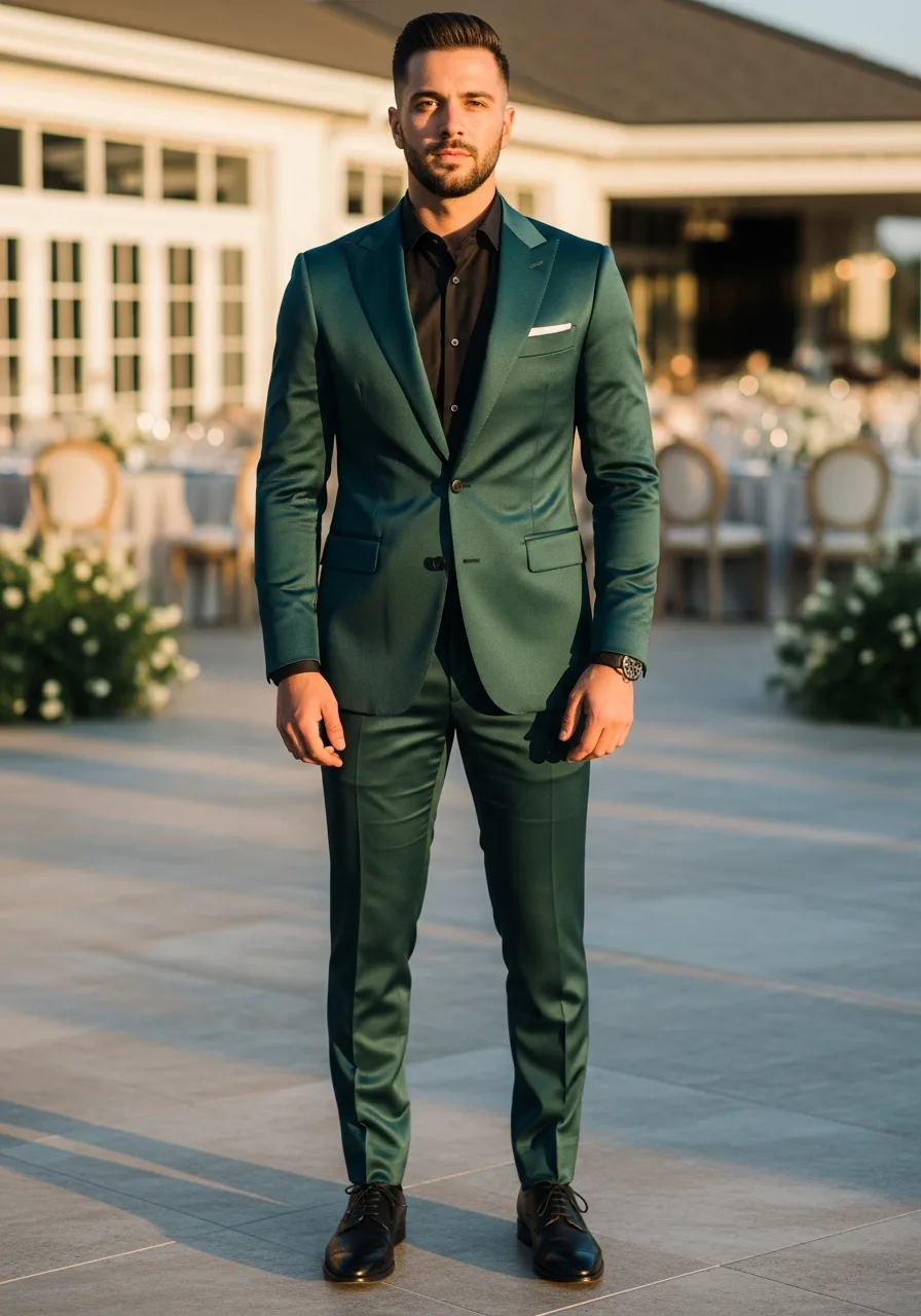 28. Deep Malachite Satin Suit