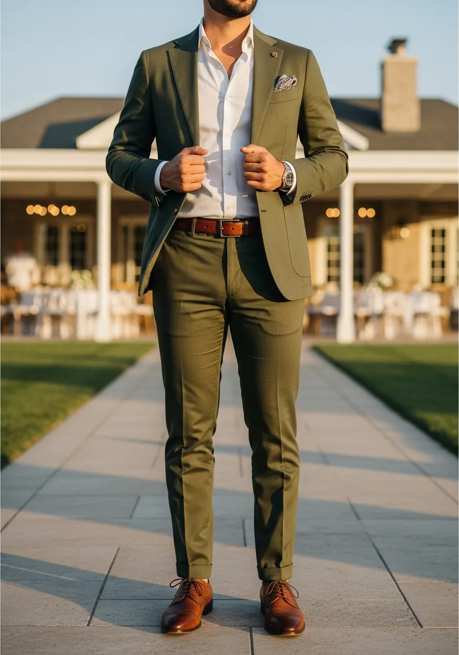 3. Olive Green Cotton Suit