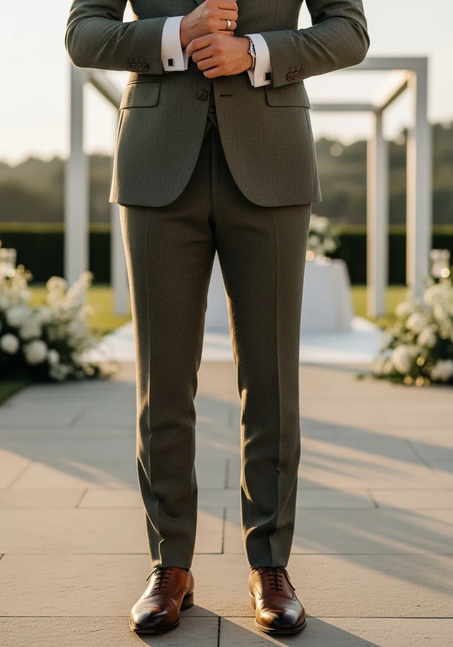 32. Dusty Olive Green Wedding Suit