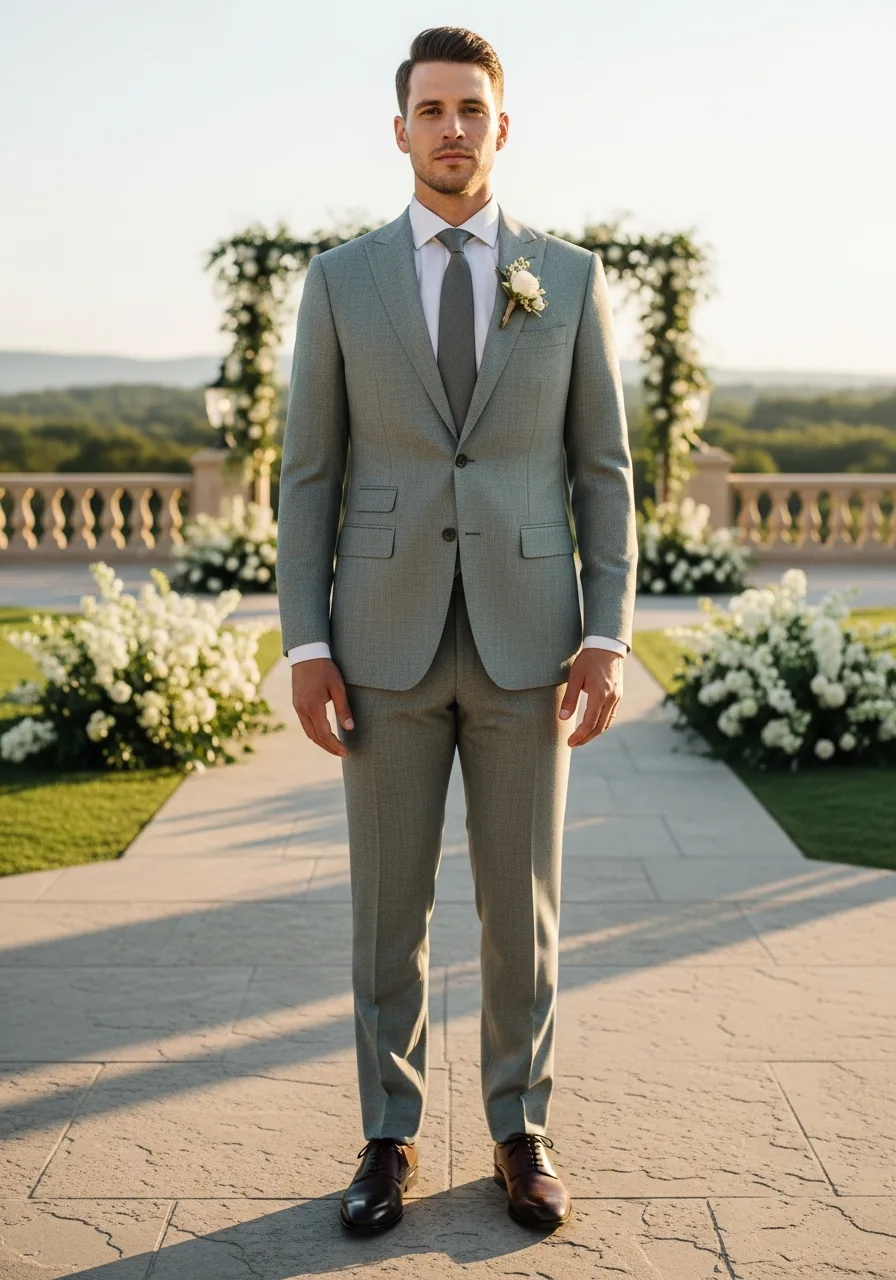 44. Spruce Mist Tonal Wedding Suit