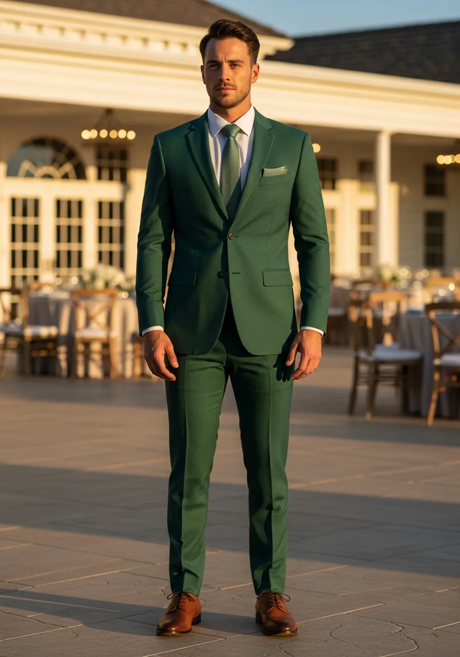 45. Alpine Performance Green Wedding Suit