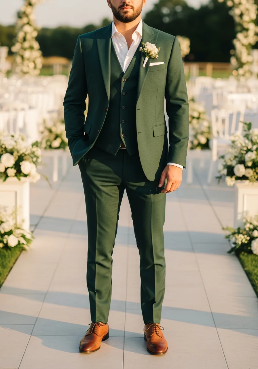 6. Hunter Green Three Piece Suit