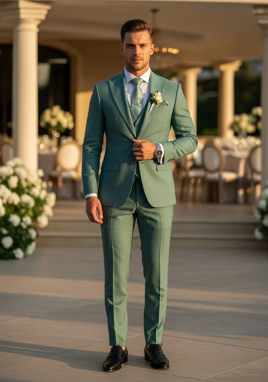 7. Seafoam Green Slim Suit