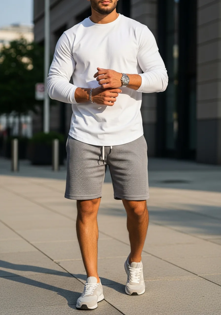 39. White Long Sleeve with Grey Mesh