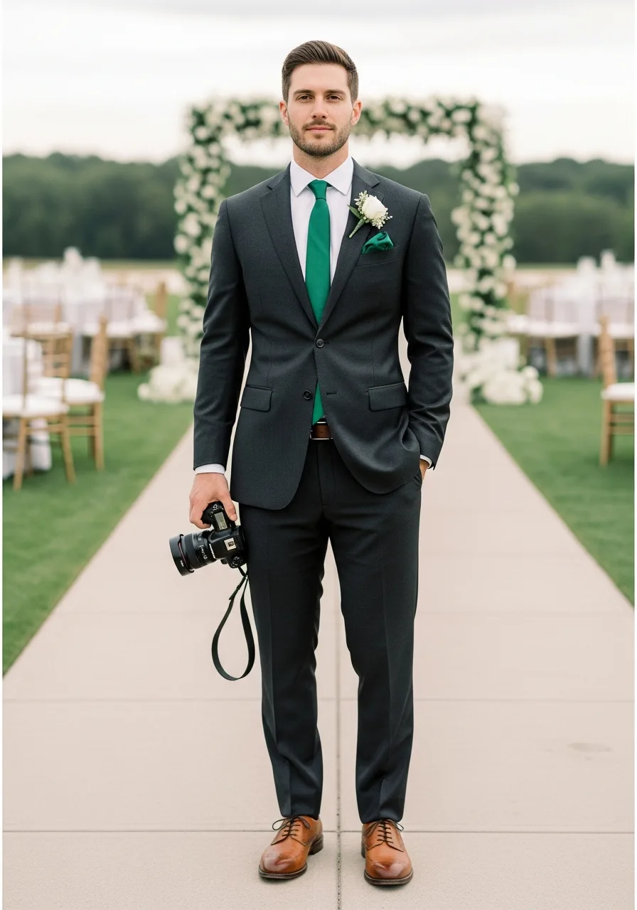 14. Dark Grey with Emerald Accents