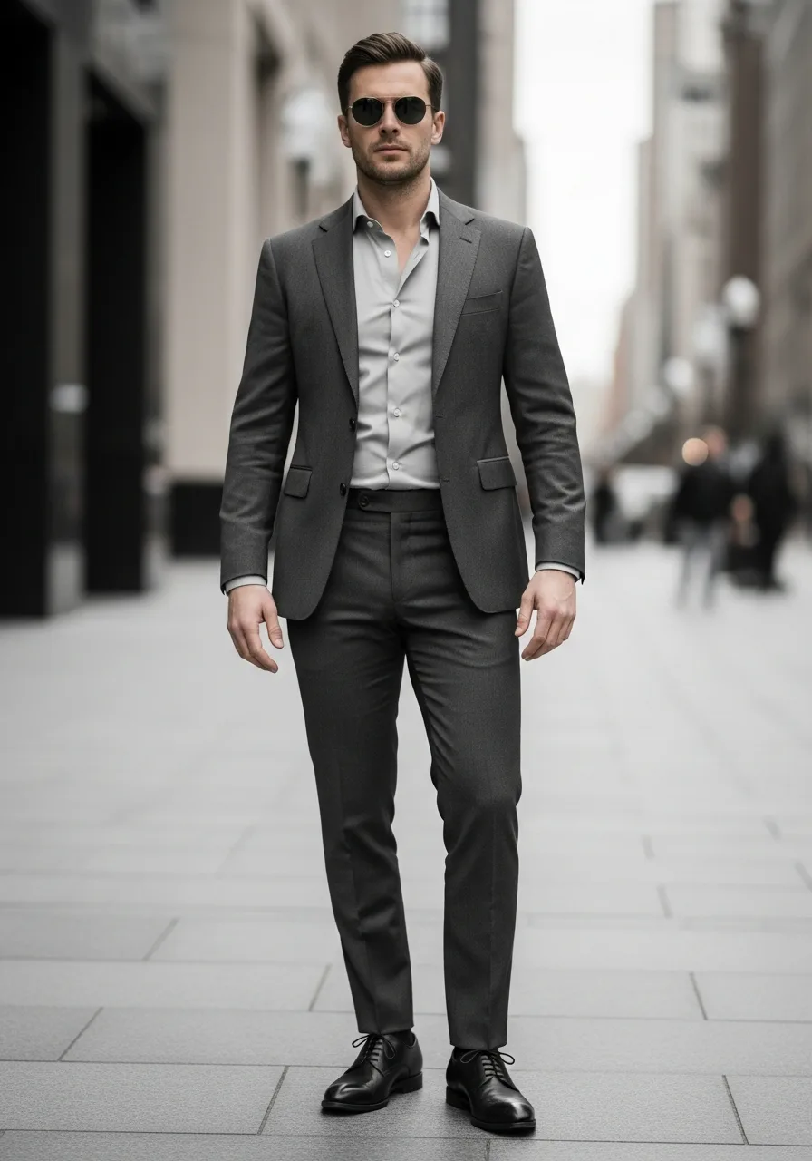 6. Monochrome Grey on Grey Look