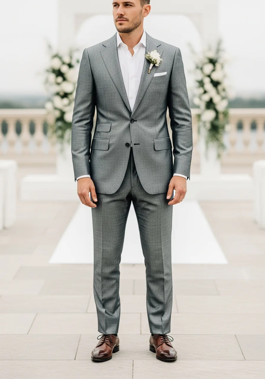 8. Sharkskin Grey for Formal Weddings