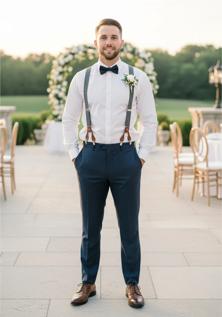 10. Suspenders Groomsmen Attire